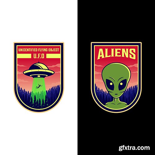 Ufo Alien Logo Illustration Design