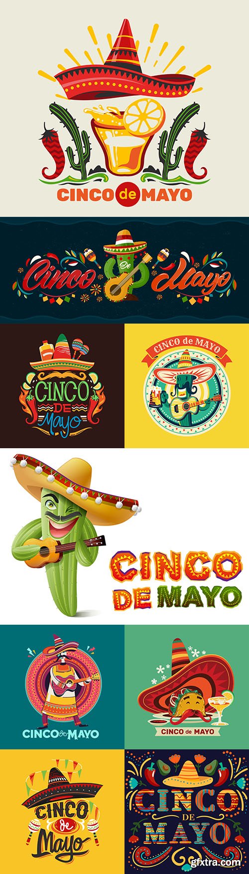 Synco de Mayo Mexican holiday premium illustration
