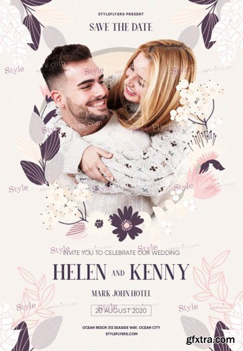 Save The Date Wedding Inventation V1203 2020 PSD Flyer