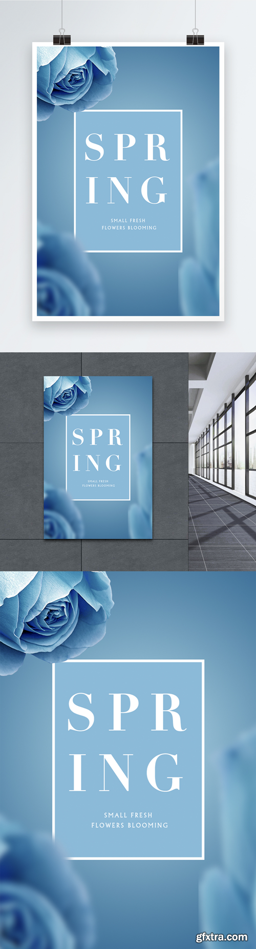 blue dream flower spring creative promotion poster