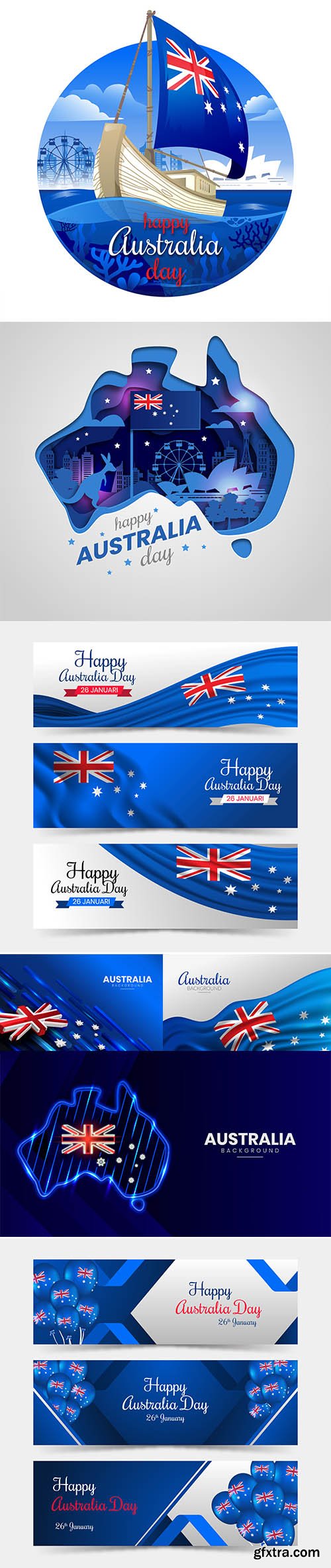 Abstract Australian Background and Banner Template Set