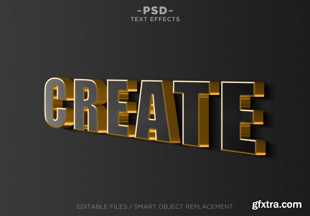 3D Black and Gold Text and Logo Mockup