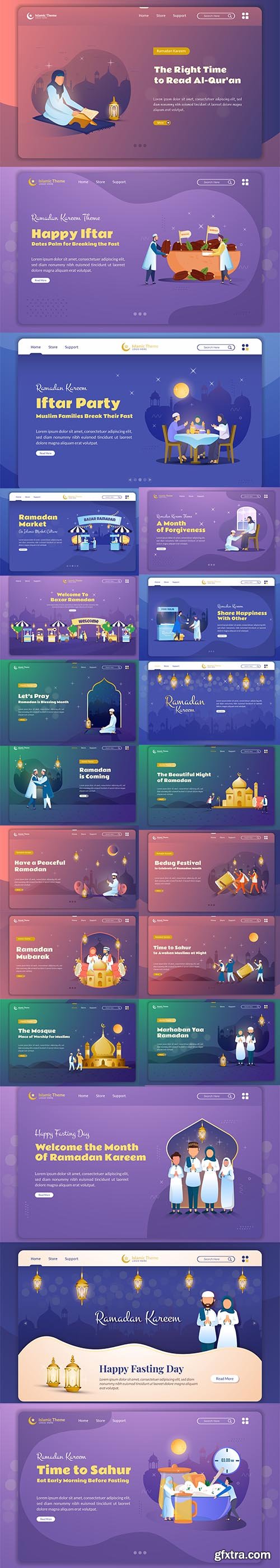 Flat Design Beauty Ramadan Month Landing Page Template