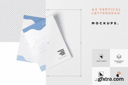 A4 Vertical Letterhead Mockups