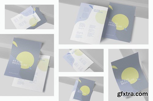 One Page A4 Portrait Brochure Mockups