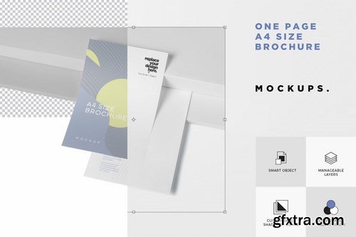 One Page A4 Portrait Brochure Mockups