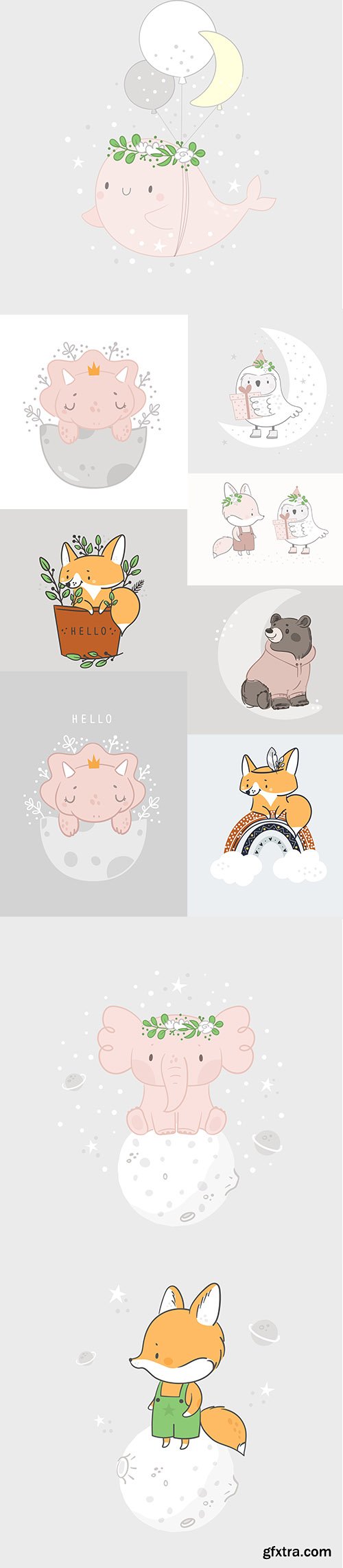 Childish Print with Cute Baby Animals