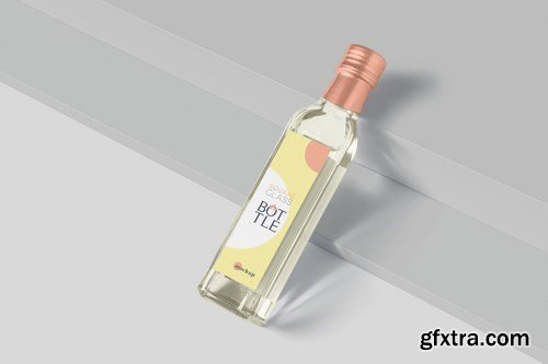 Square Glass Bottle Label Mockups