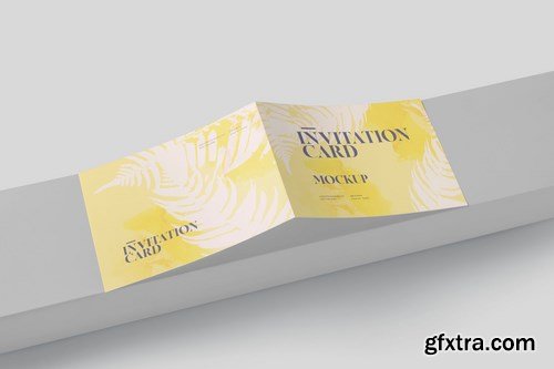 Two Fold Landscape Invitation Card Mock-ups