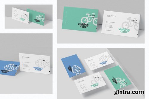 Horizontal Visiting Card Mockup Set