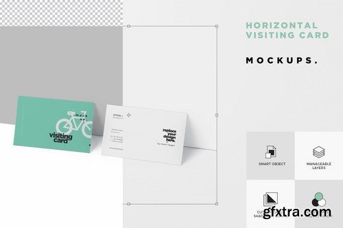 Horizontal Visiting Card Mockup Set