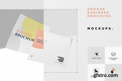 One Page Square Business Brochure Mockups