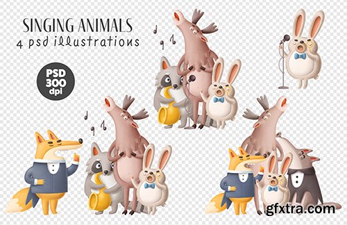 Singing Animals Clipart