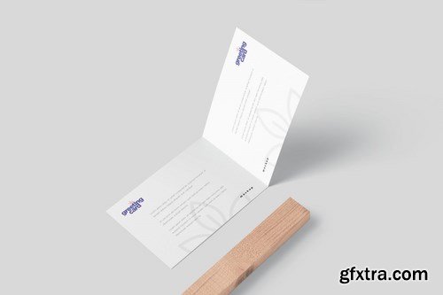 A6 Size Horizontal Bi-Fold Greeting Card Mockups