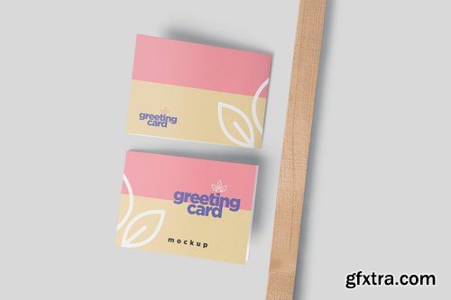 A6 Size Horizontal Bi-Fold Greeting Card Mockups