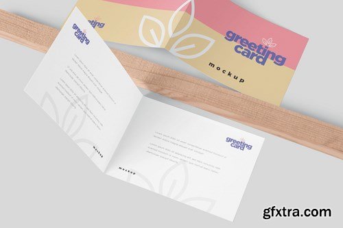 A6 Size Horizontal Bi-Fold Greeting Card Mockups