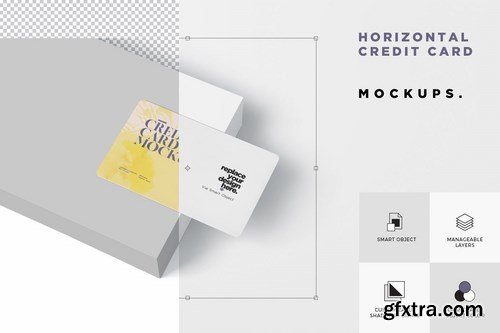 Horizontal Credit Card Mockup Set