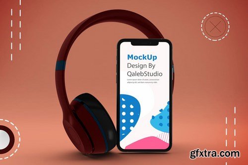 Abstract iPhone Music App Mockup