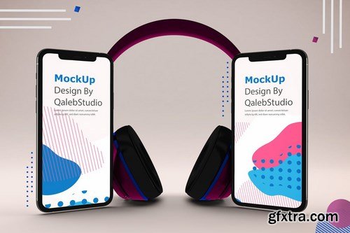 Abstract iPhone Music App Mockup