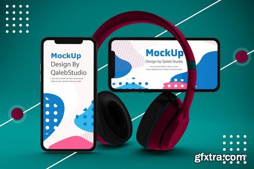 Abstract iPhone Music App Mockup