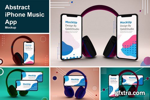 Abstract iPhone Music App Mockup