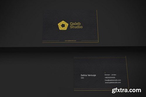 Gold & Dark Business Cards Mockup