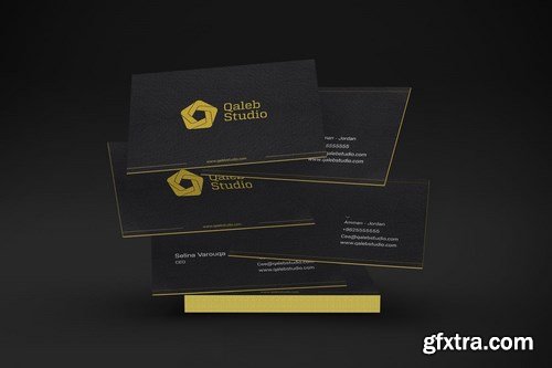 Gold & Dark Business Cards Mockup