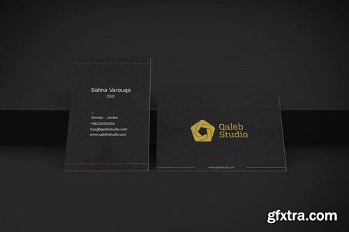 Gold & Dark Business Cards Mockup