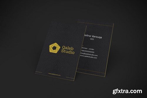 Gold & Dark Business Cards Mockup