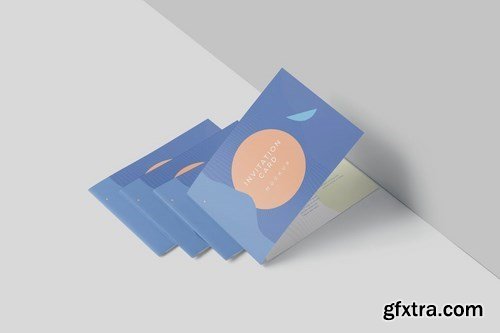 Bi-fold A6 Invitation Card Mockups