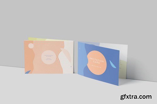 Bi-fold A6 Invitation Card Mockups