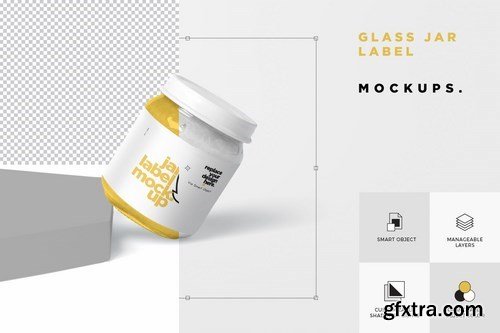 Mini Round Glass Jar Label Mockups