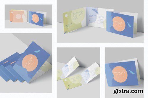 Bi-fold A6 Invitation Card Mockups