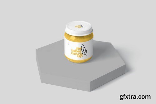 Mini Round Glass Jar Label Mockups