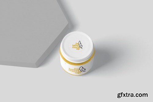 Mini Round Glass Jar Label Mockups