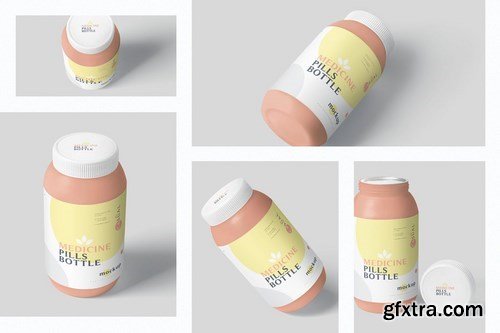 Plastic Medicine Pills Bottle Mockups