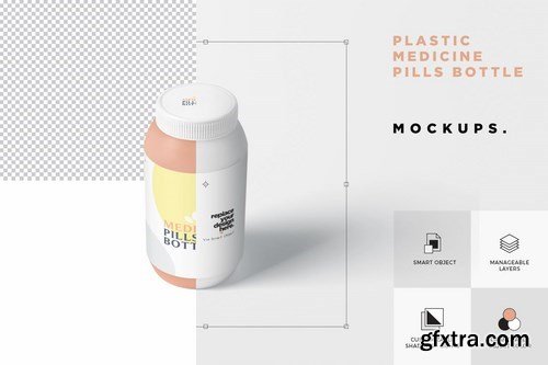 Plastic Medicine Pills Bottle Mockups