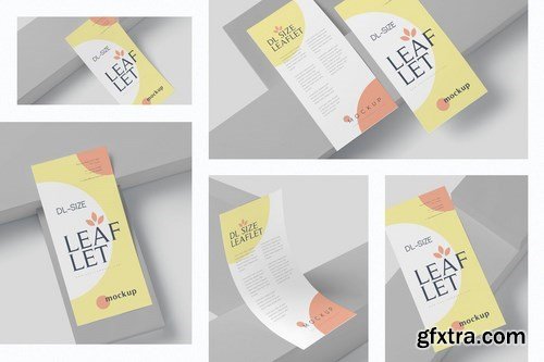 DL Size One-page Leaflet Mockups