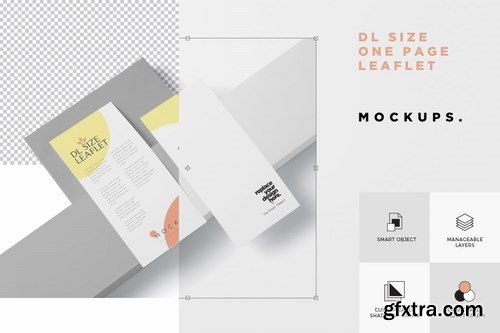 DL Size One-page Leaflet Mockups