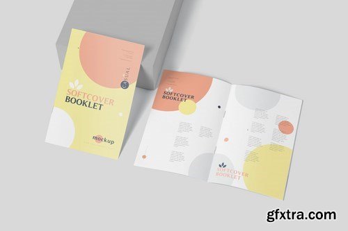 Rectangular Shaped Softcover Booklet Mockups