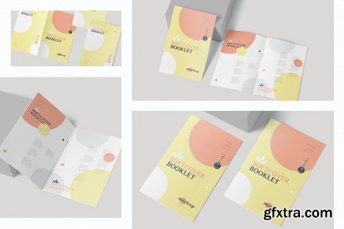 Rectangular Shaped Softcover Booklet Mockups