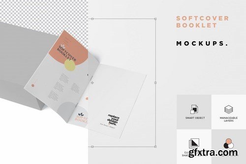 Rectangular Shaped Softcover Booklet Mockups