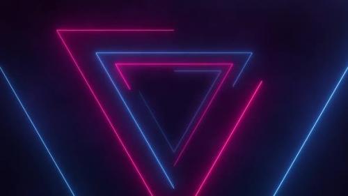 Videohive - Retro Neon Triangles Loop