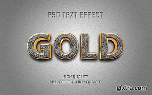 Text Effect 3D Gold and Stone 3662494