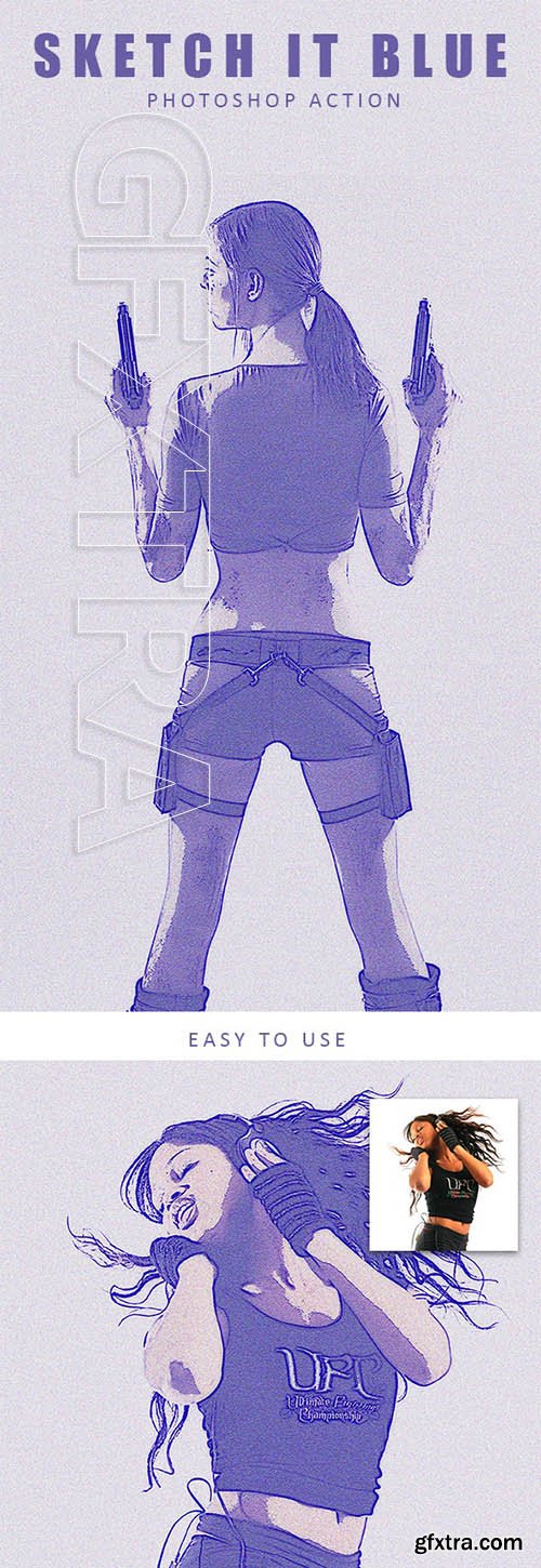 GraphicRiver - Sketch it Blue - Photoshop Action 25701143