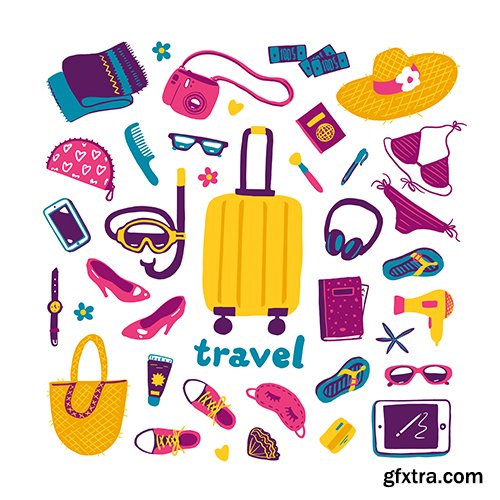 Travel Vacation Vector Set