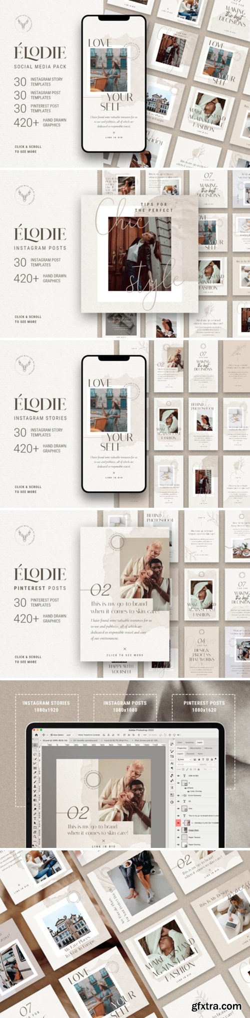 Creativemarket - Elodie - Social Media Pack 4681276