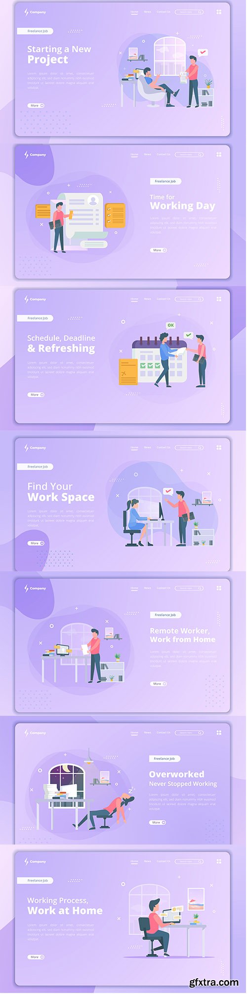 Flat Design Freelancer Landing Page