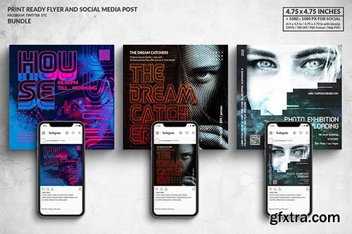 Music Square Flyer & Social Media Post Bundle 6