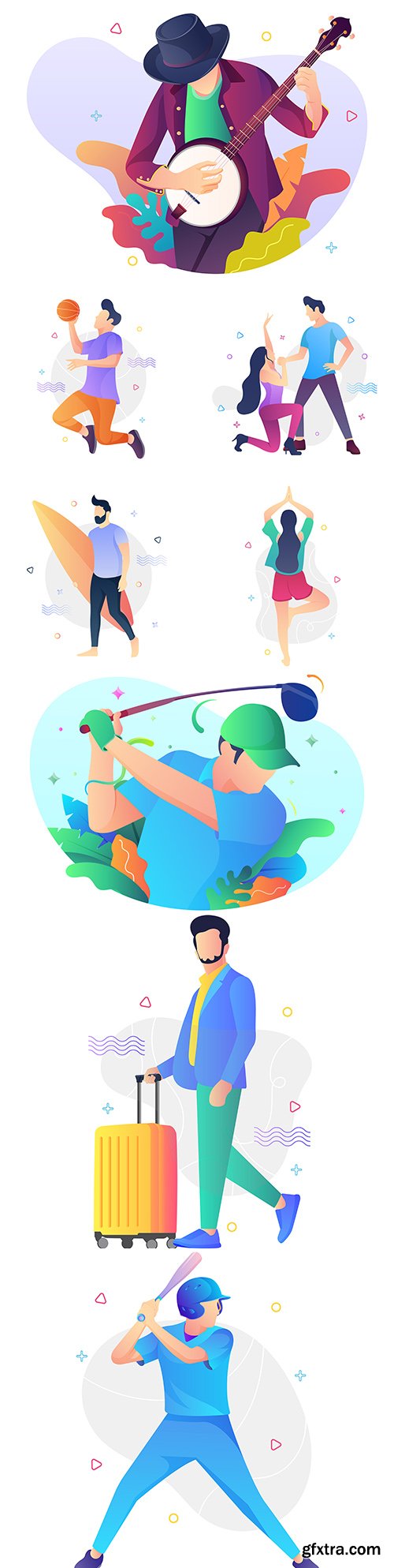 People and different lifestyles concept of illustration
